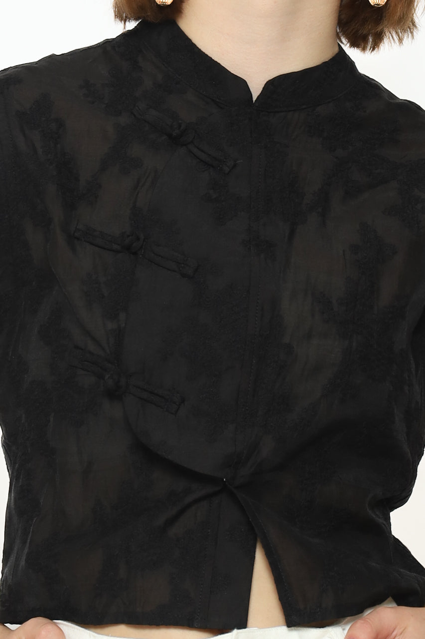 Bloom et Champs Changi Top Bordir Black