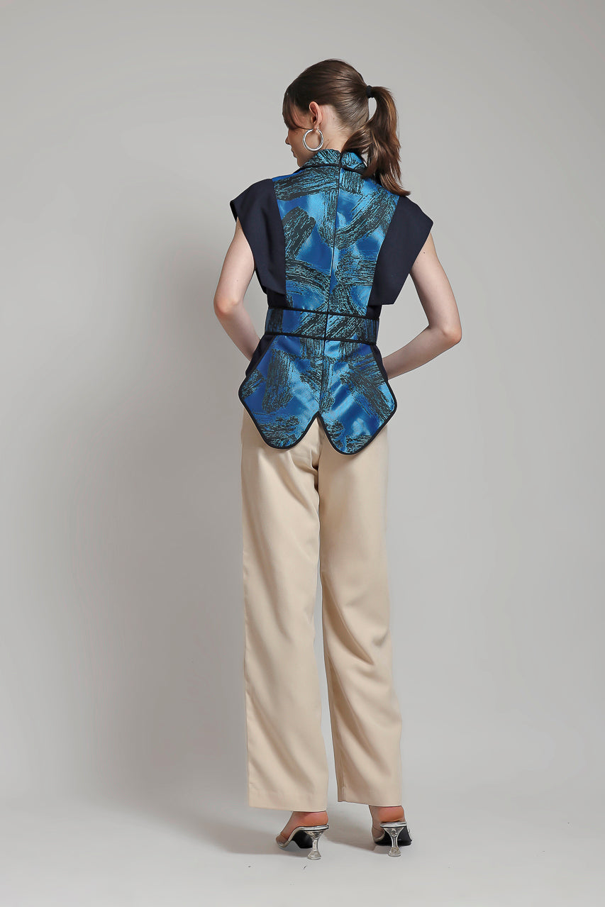 Bloom Et Champs Blazer Kipas Navy Electric|DT Pants Creme