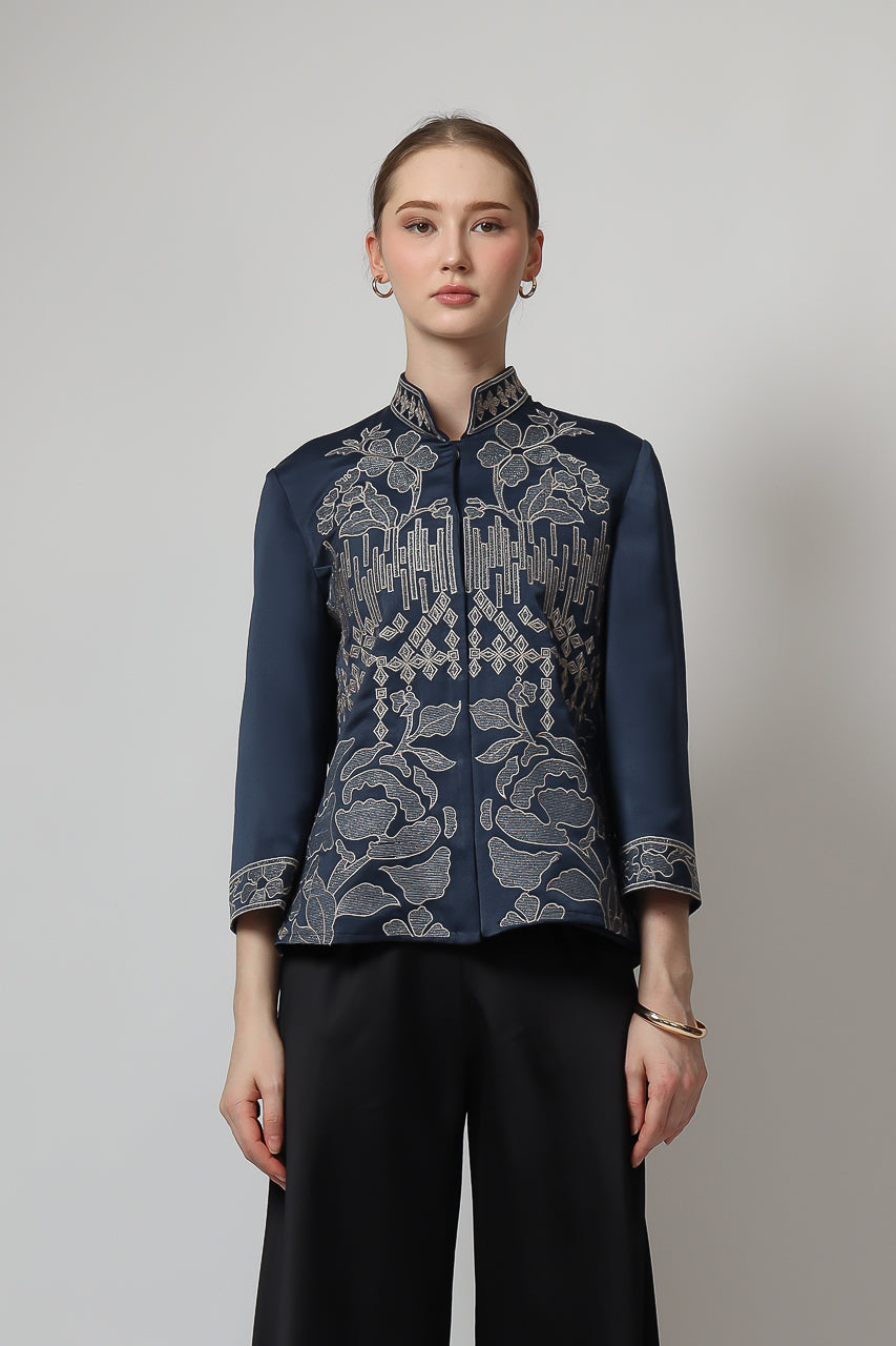 Bloom et Champs Blouse Bordir Navy