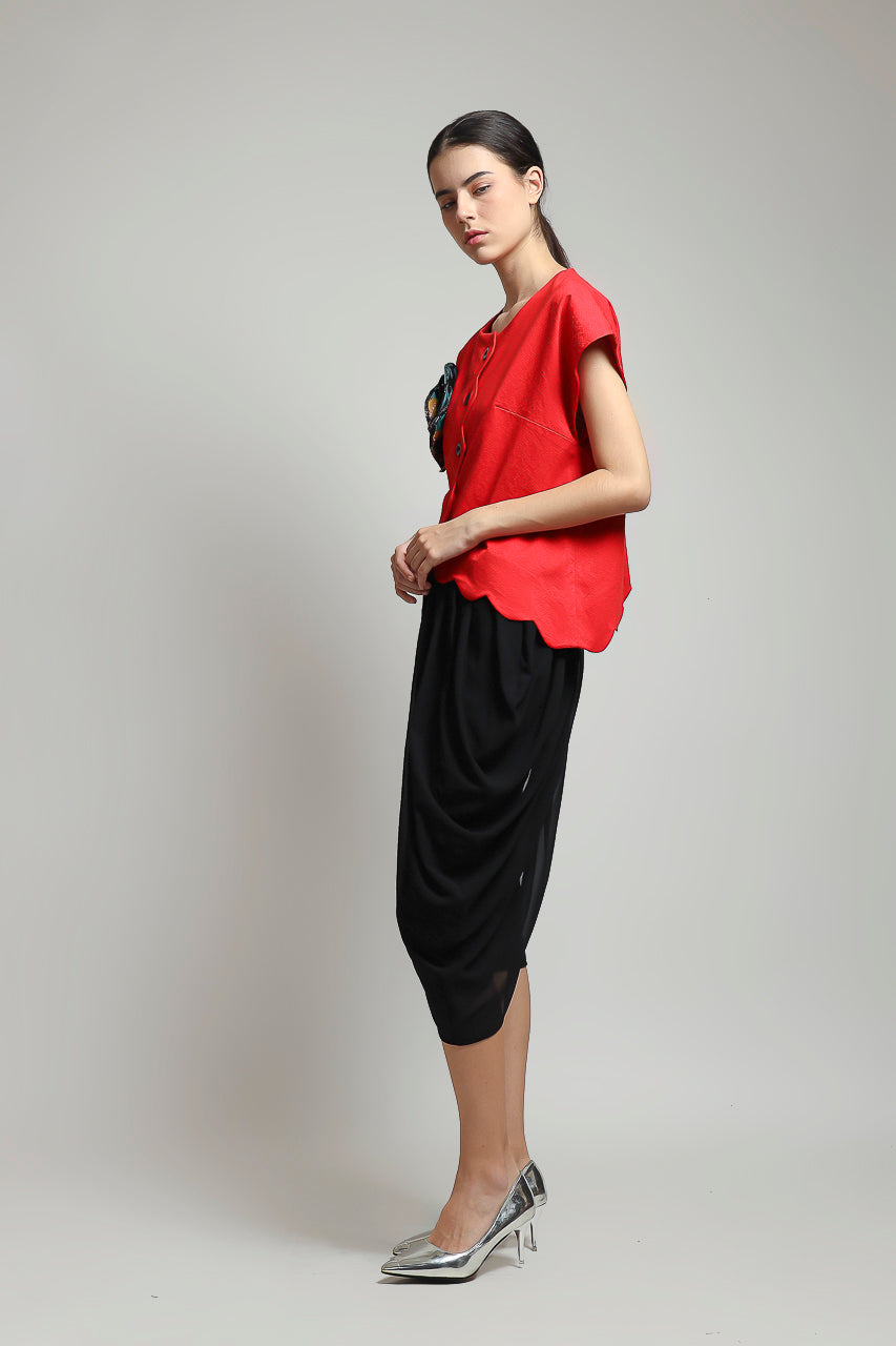 Bloom et Champs Kemeja Floral Scalloped