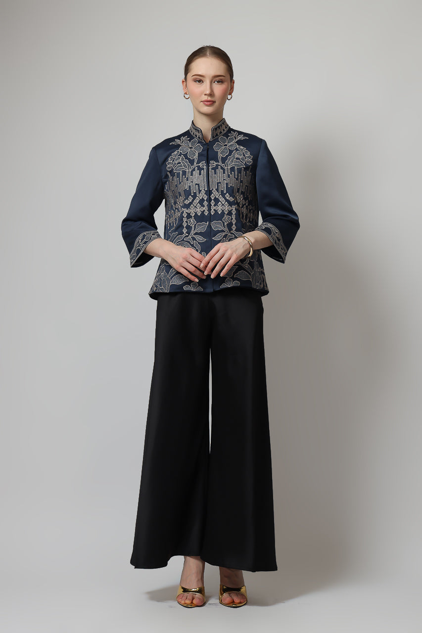 Bloom et Champs Blouse Bordir Navy