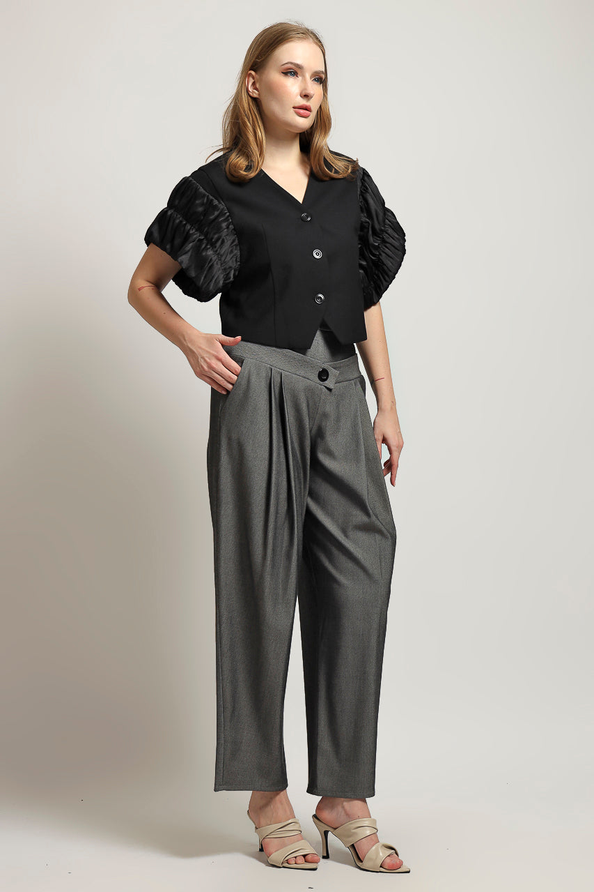 Bloom et Cotton Wrinkled Sleeved Vest