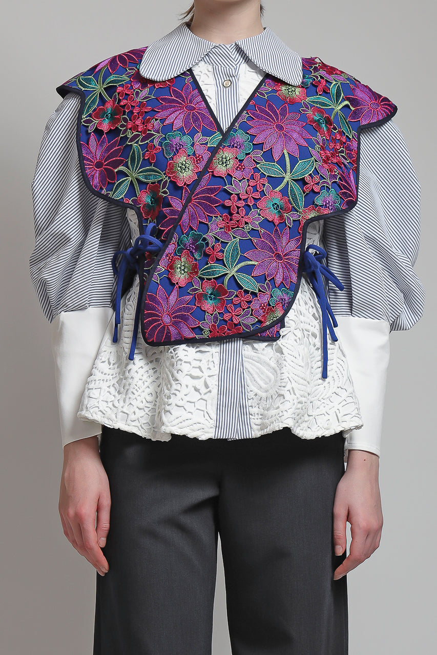 Bloom et Champs Rompi Violet Floral/ Kemeja Marcel Putih