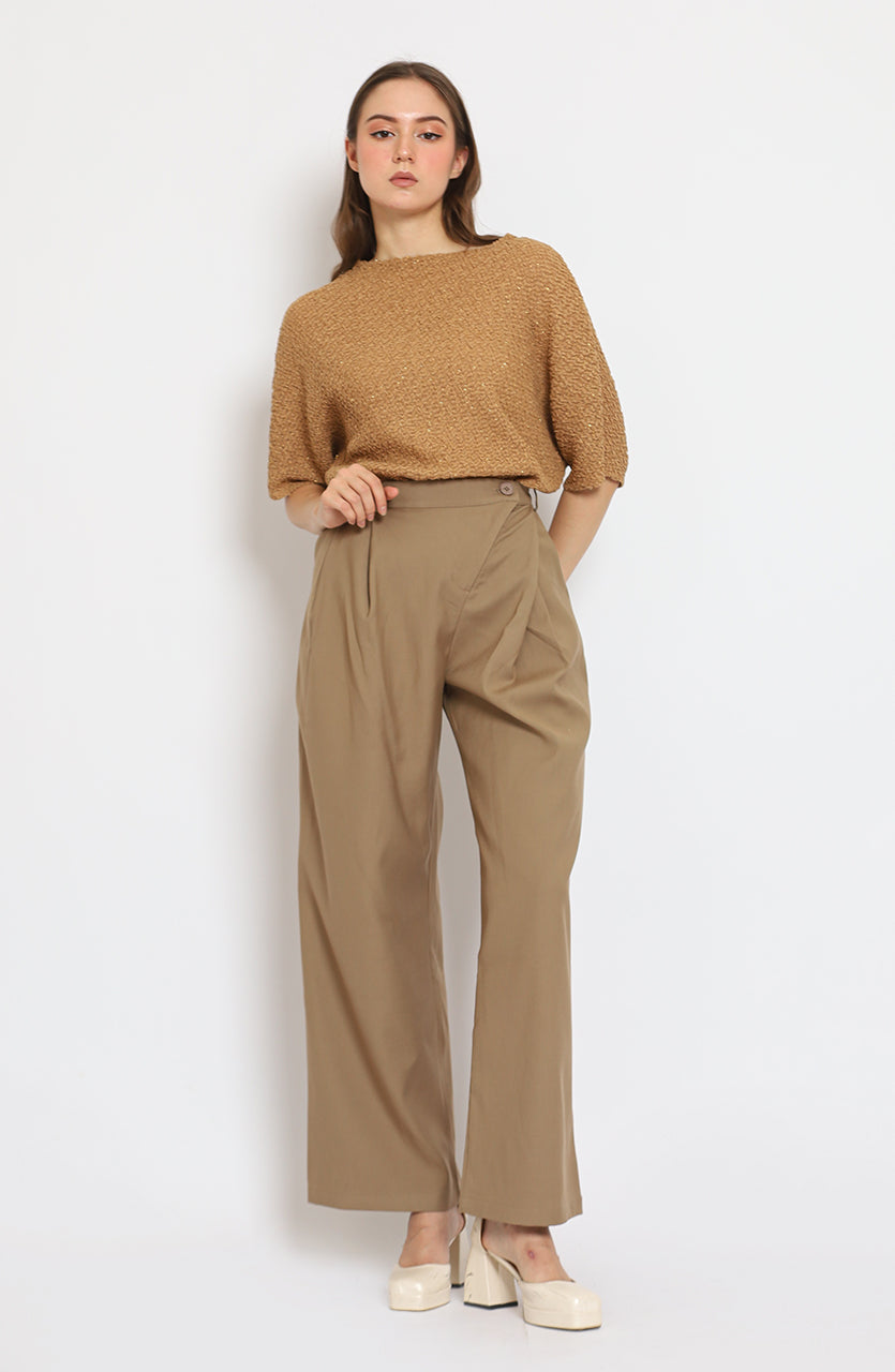 Bloom et Cotton Beige Diagonal Pants