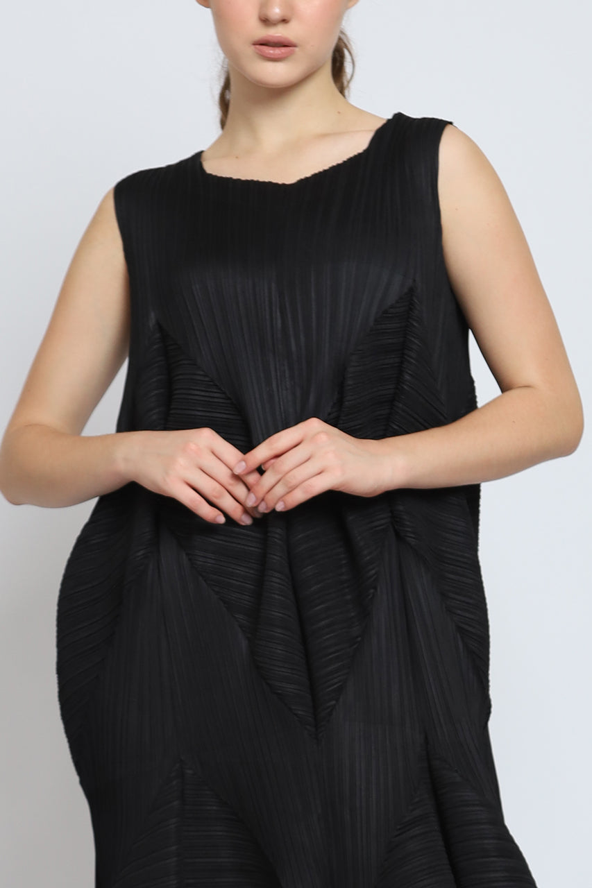 Bloom et Cotton Sleeveless Pleats Dress