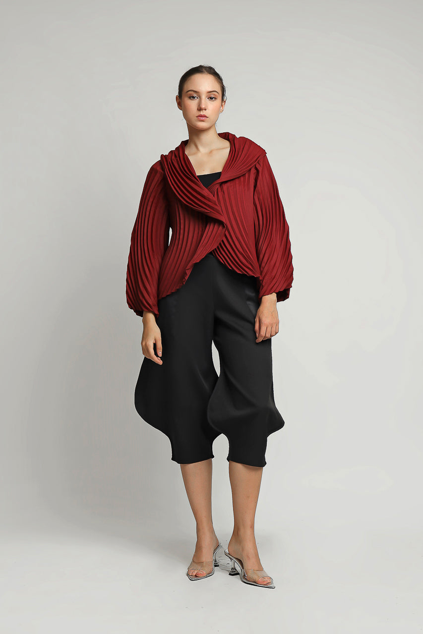 BLOOM ET CHAMPS RED OUTER PLEATS