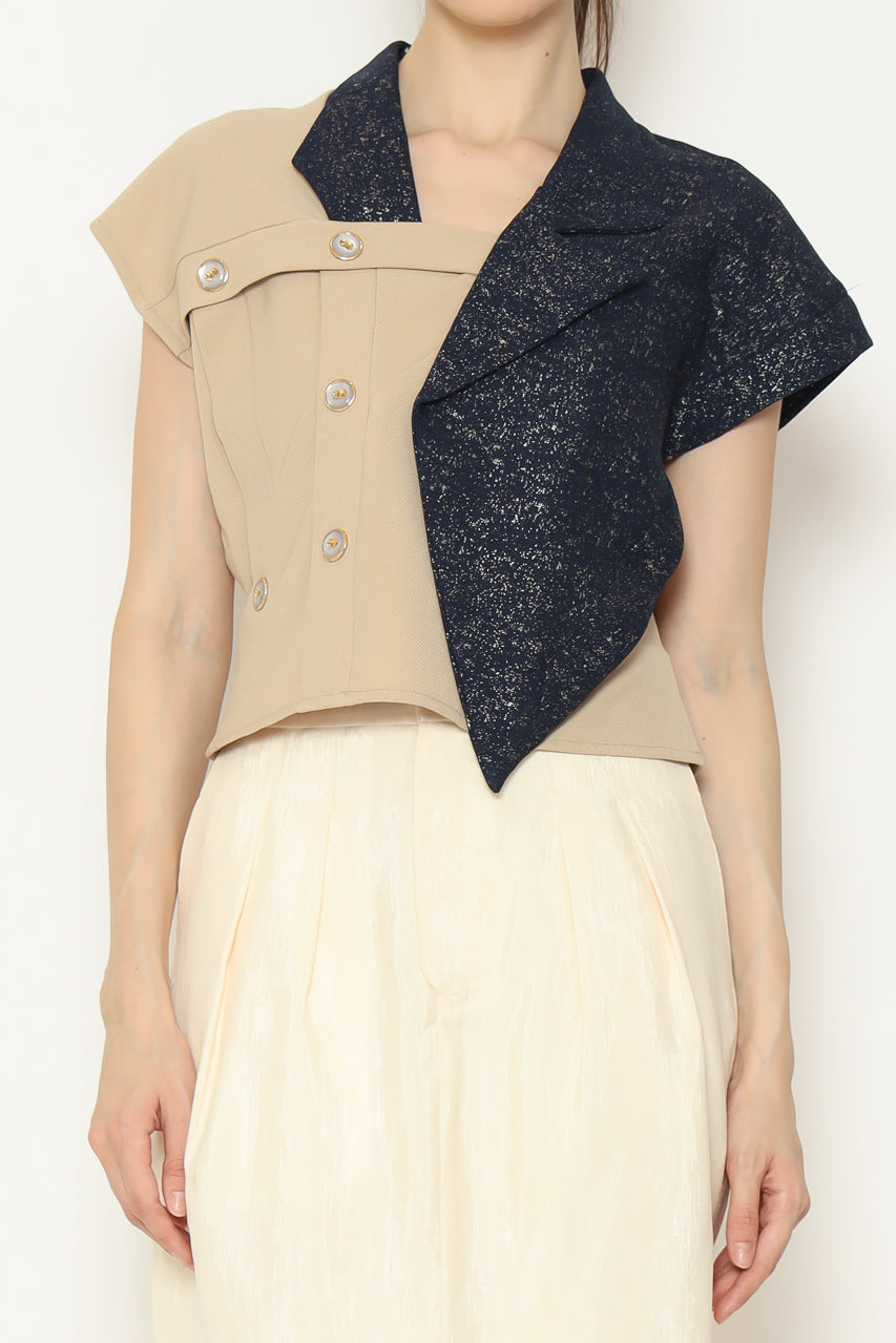 Bloom et Champs Top Lapel Glitter Navy