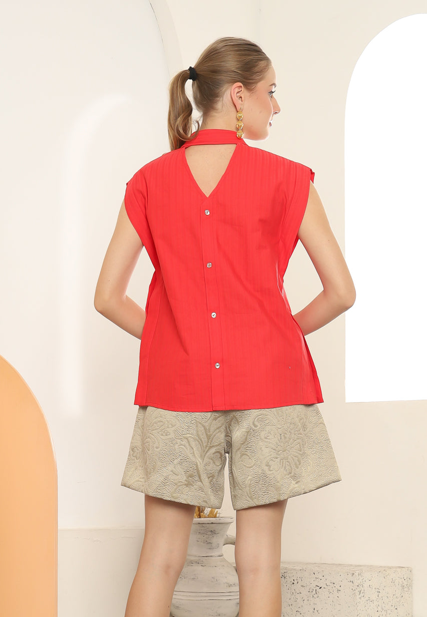 Bloom et Champs Kemeja Jacquard Merah