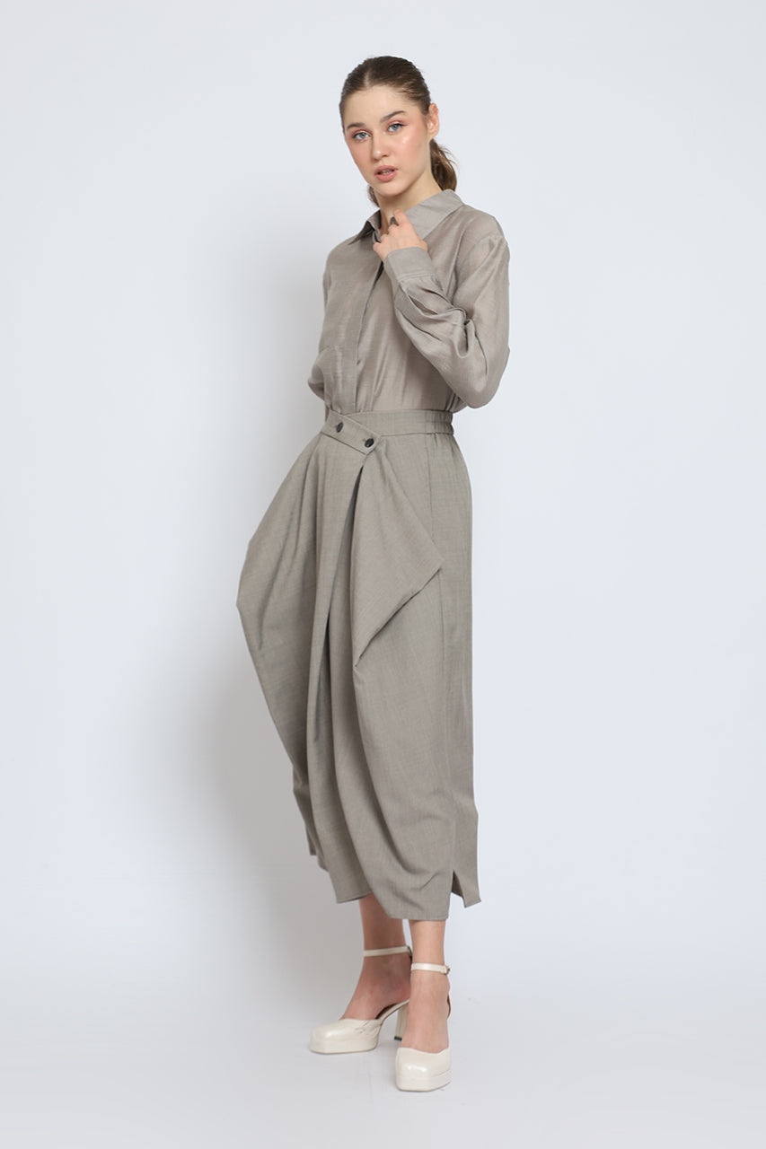 Bloom et Cotton Flowy Multi ways Bib Shirt/Assymetrical Skirt