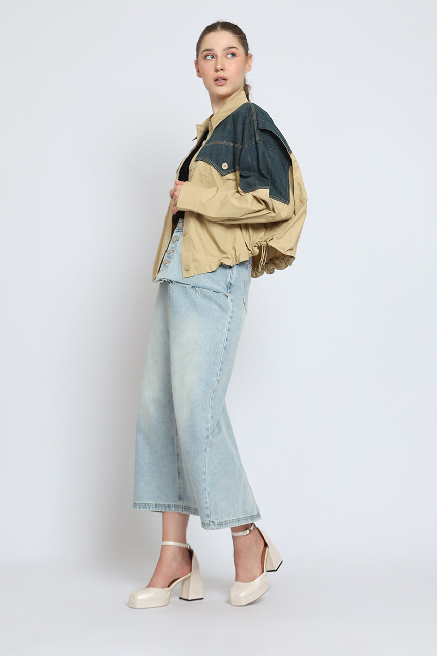 Bloom et Cotton Denim Block Top