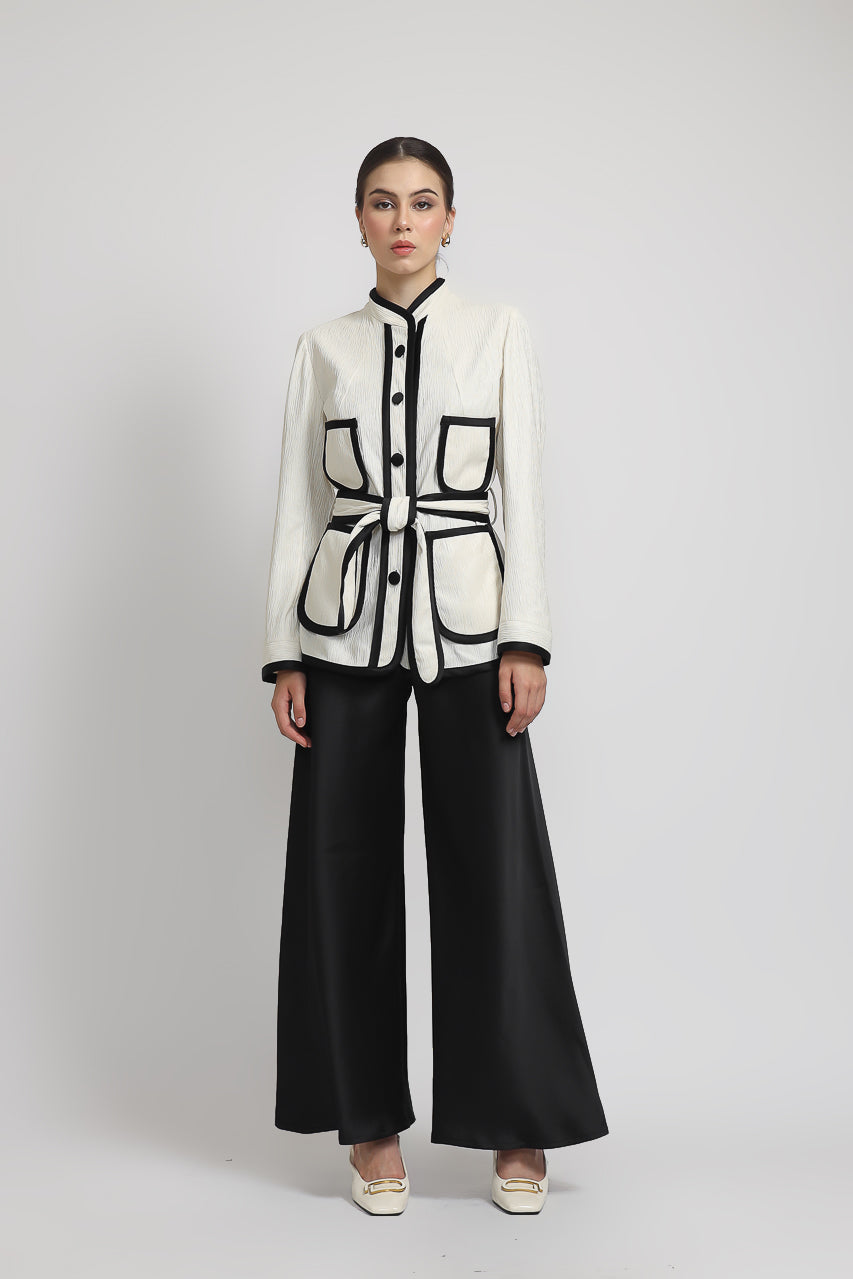 Bloom et Champs Blazer Michelle Mono List/Celana Satin Flare