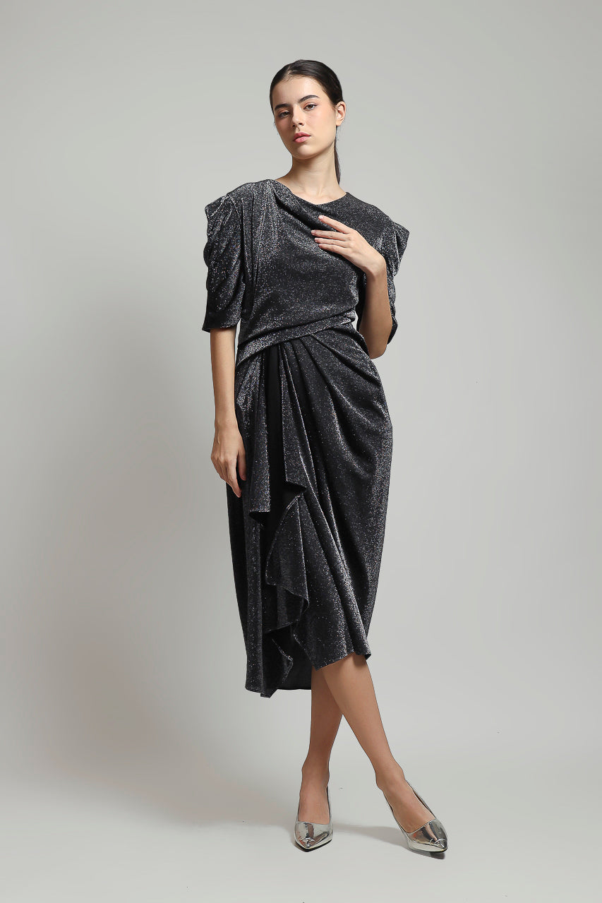 Bloom et Champs Dress Tangan Balon Glitter