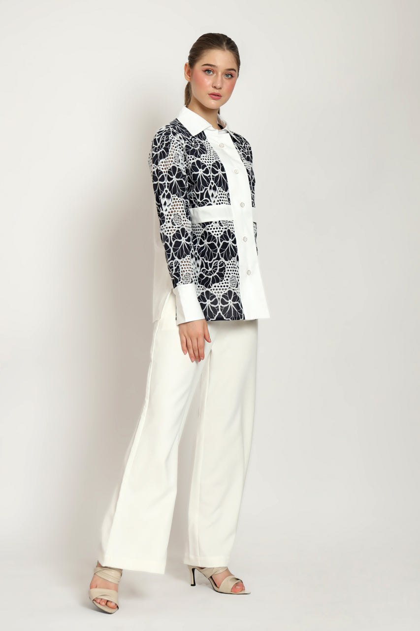 Bloom et Champs Kemeja Bordir Navy