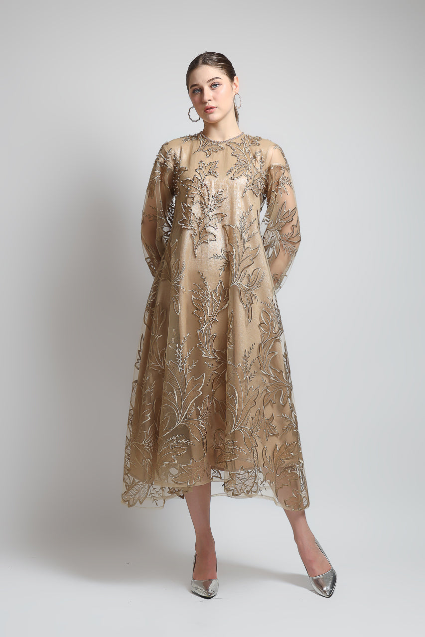 Bloom et Champs Fiona Leaves Dress with Beading