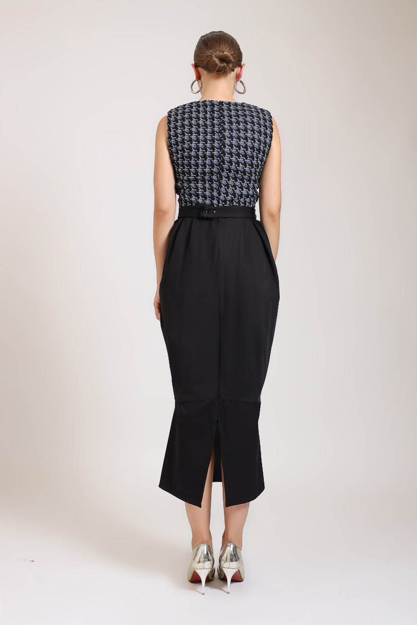 Bloom et Champs Tweed Navy Dress