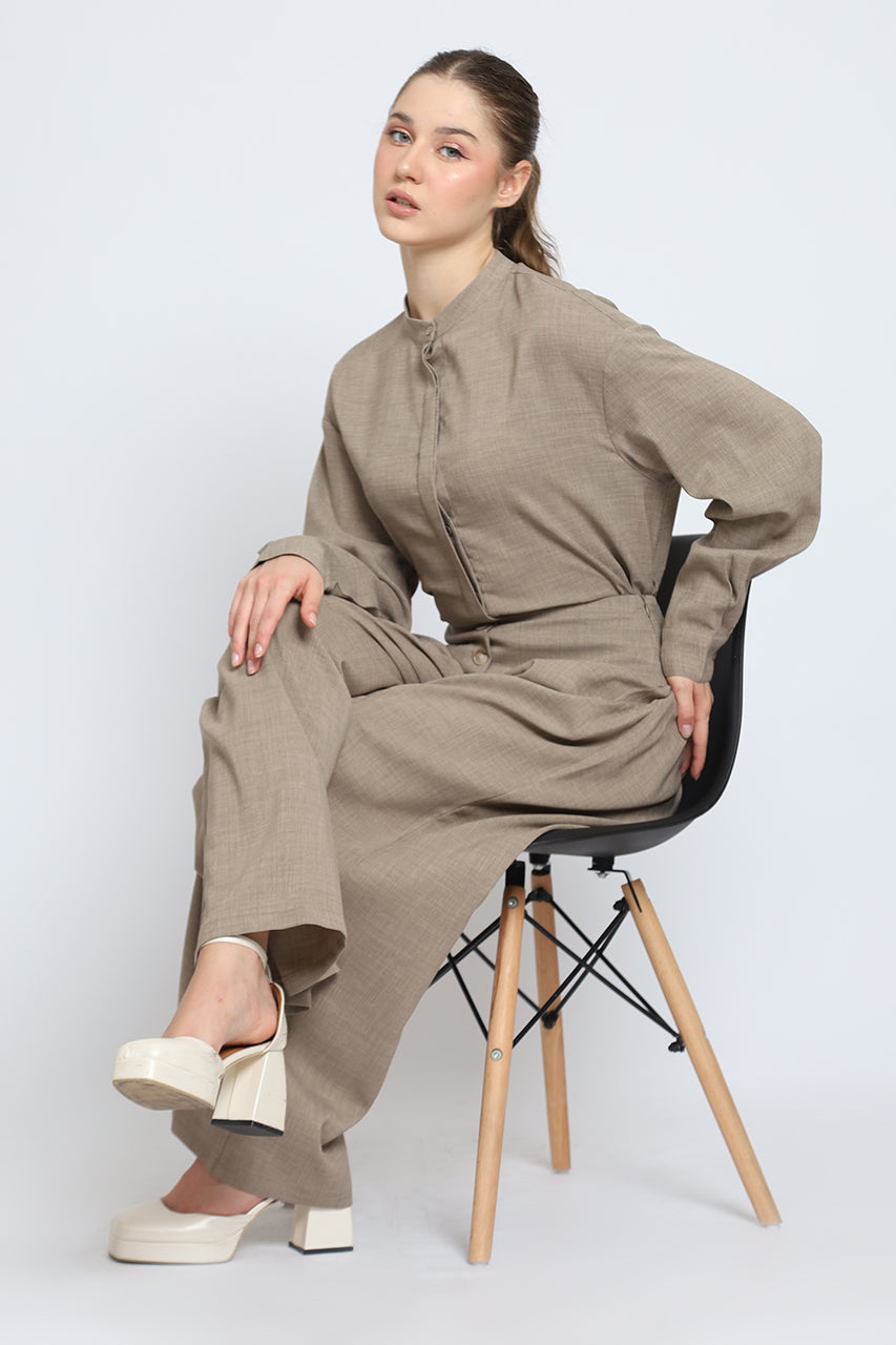 Bloom et Cotton Flowy Obi Shirt/ Hi waist Flowey Pants