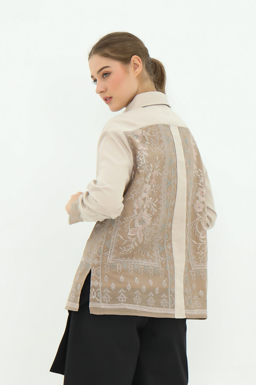 Bloom et Champs Nude Embroidered Shirt