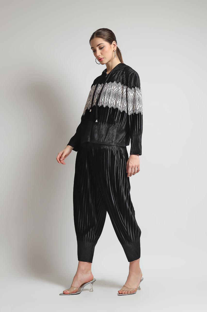 Bloom et Champs Casual Pleats Jacket and Velvet Pleats Pants
