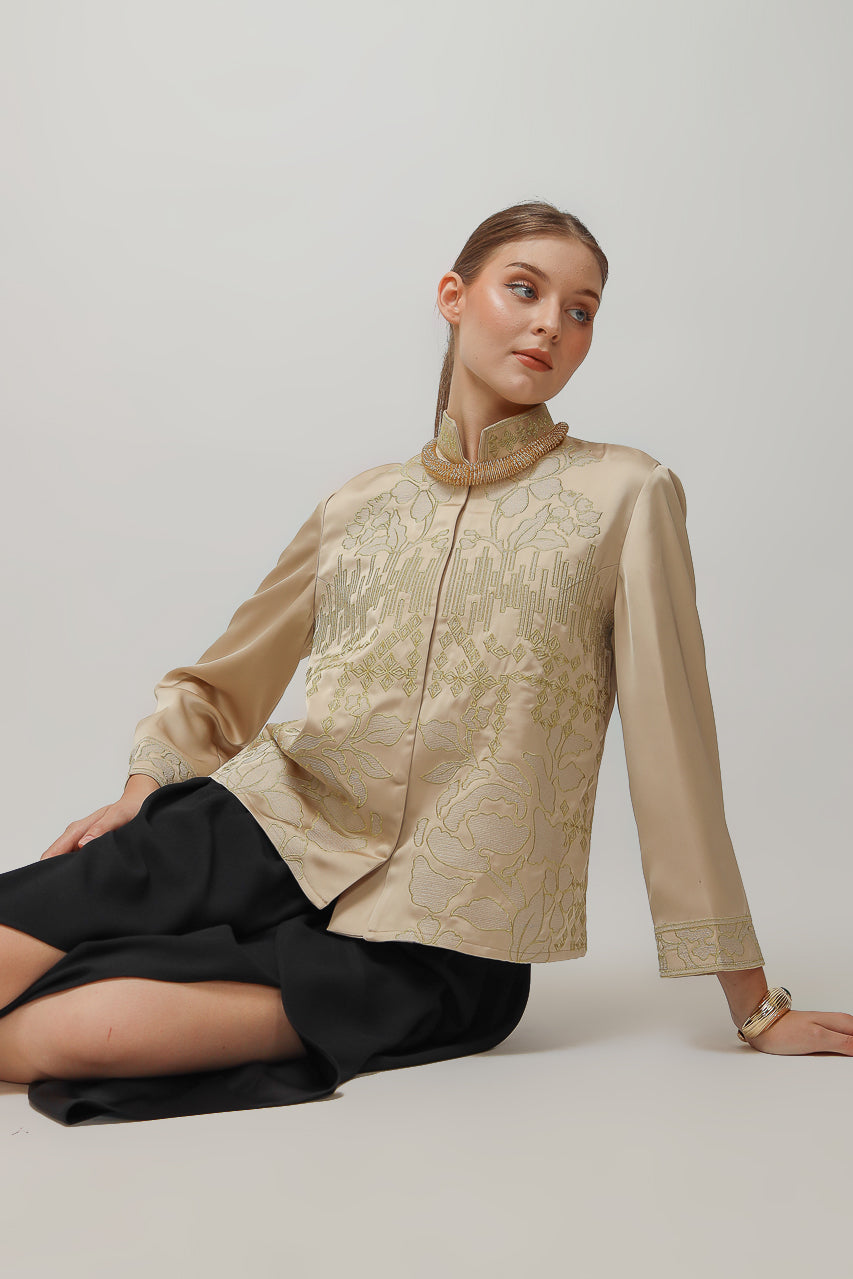 Bloom et Champs Blouse Bordir Gold Beige