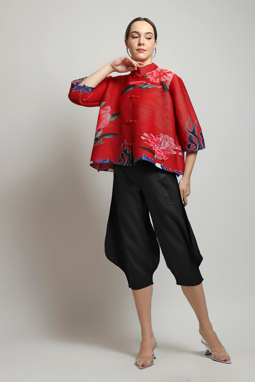 Bloom et Champs Floral Pleats Top