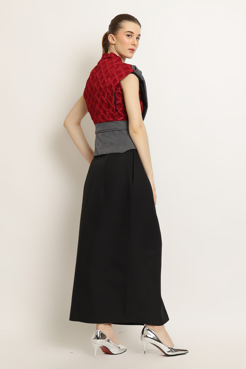Bloom et Champs Set Top Embossed in Red