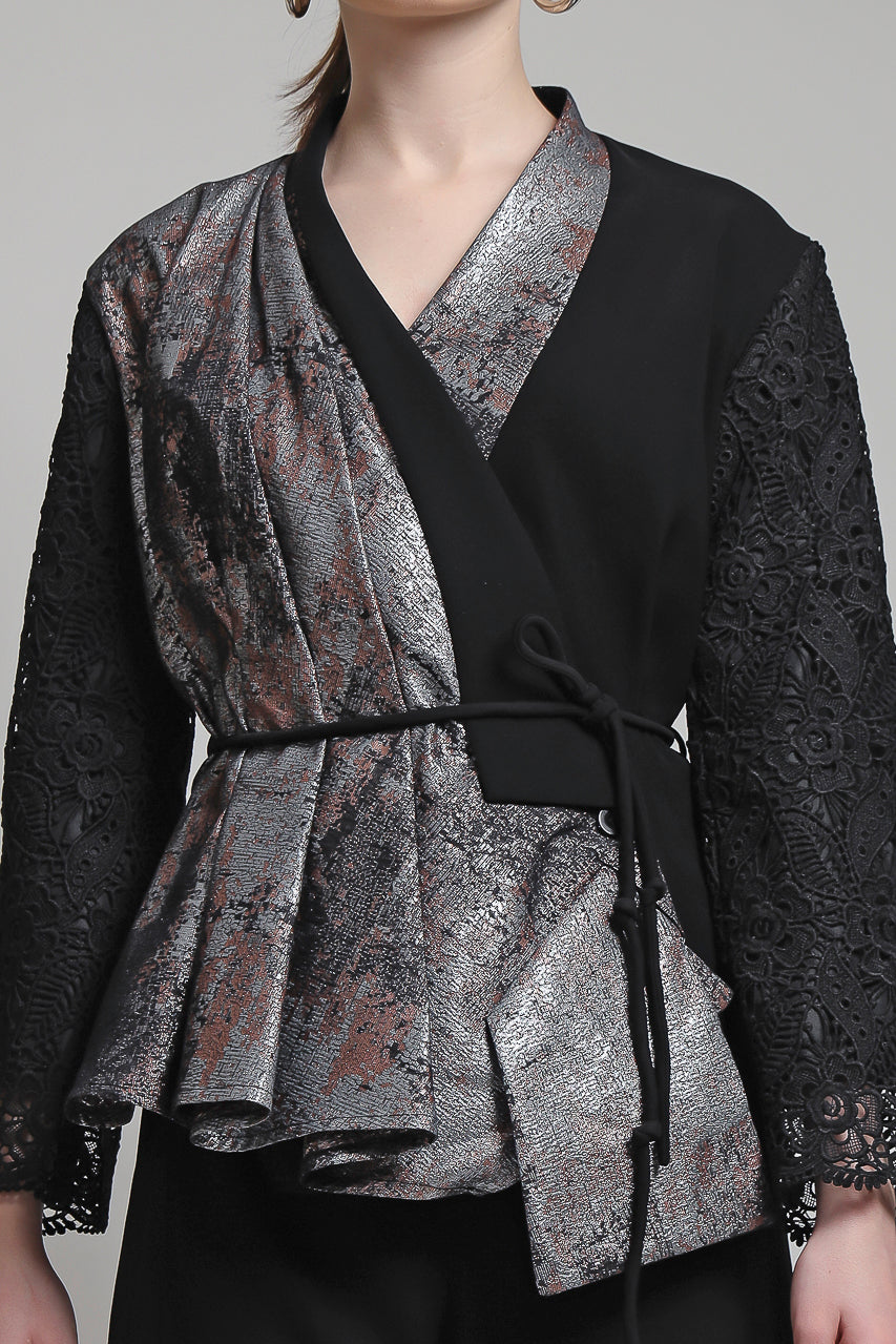 Bloom et Champs Kimono Erine Jacquard/Long Saten Pants