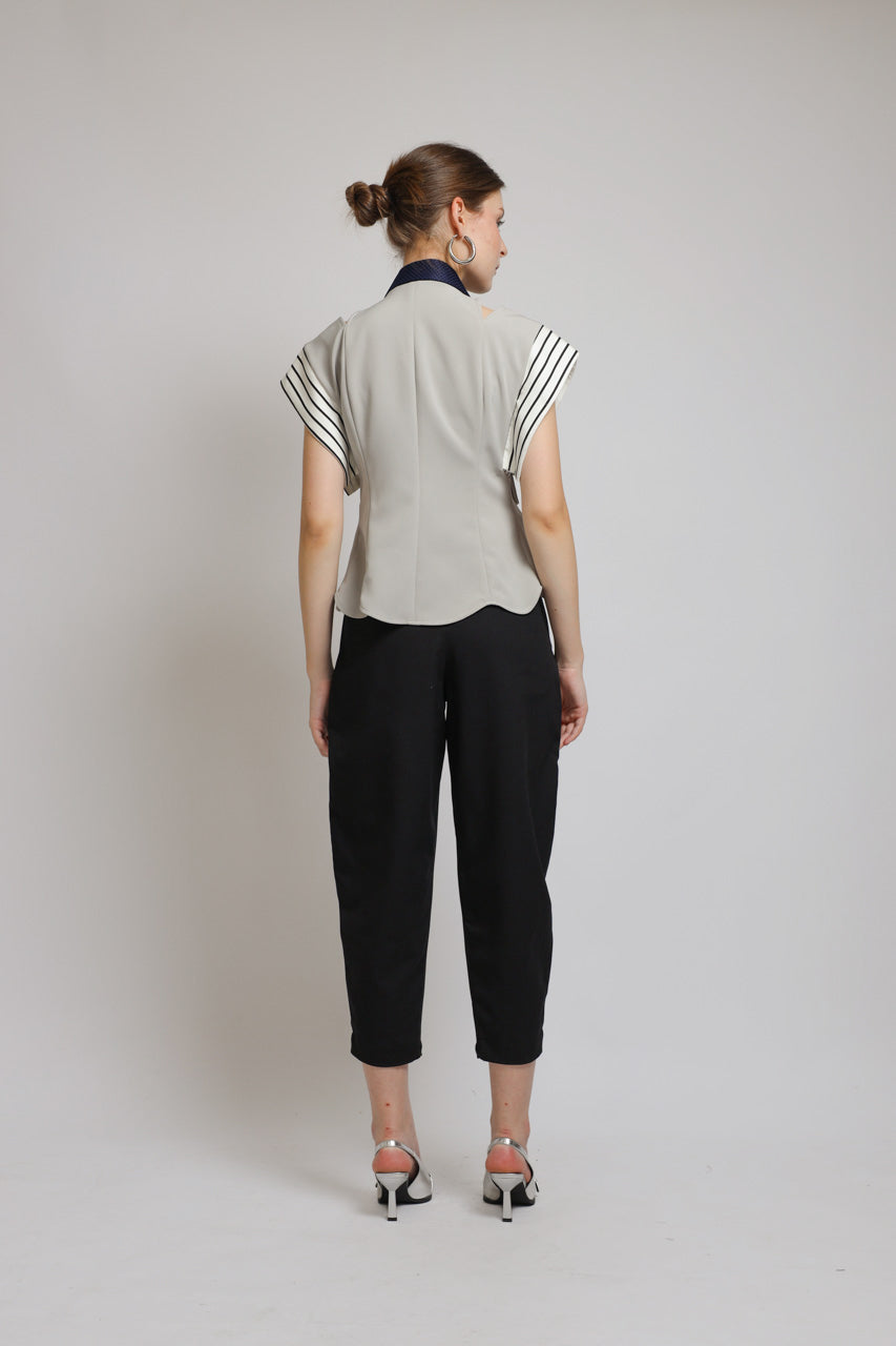 Bloom et Champs Vest Stripe Navy Monochrome