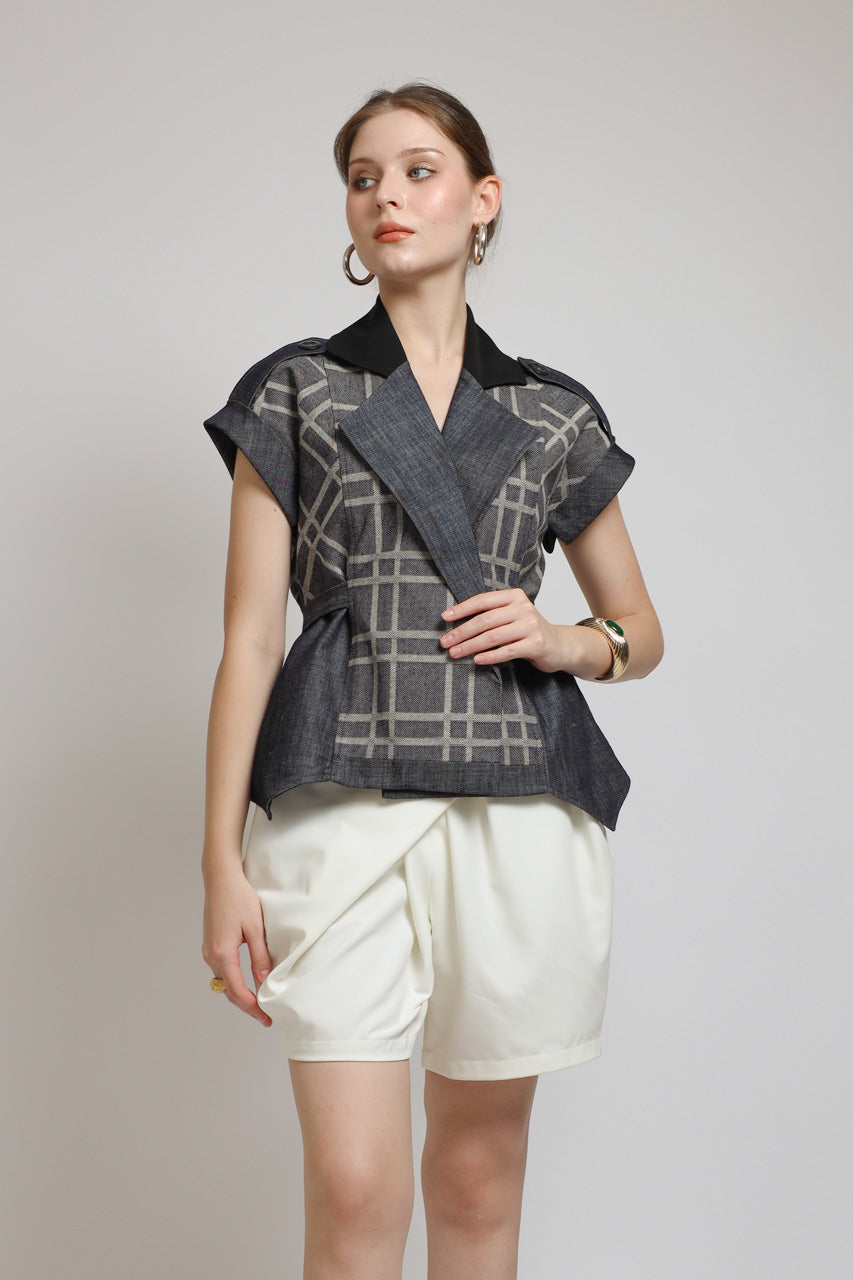 Bloom et Champs AK Denim Tartan Blouse