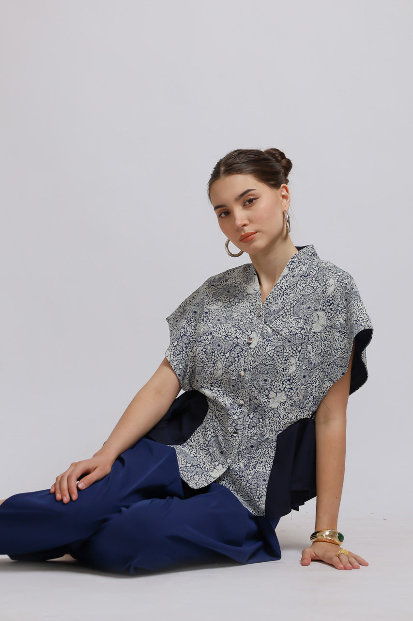 Bloom et Champs Coral Tassel Blouse
