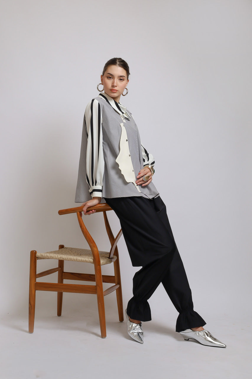Bloom et Champs Long Sleeved FACED Shirt/Bloom Ruffle Hem Pants