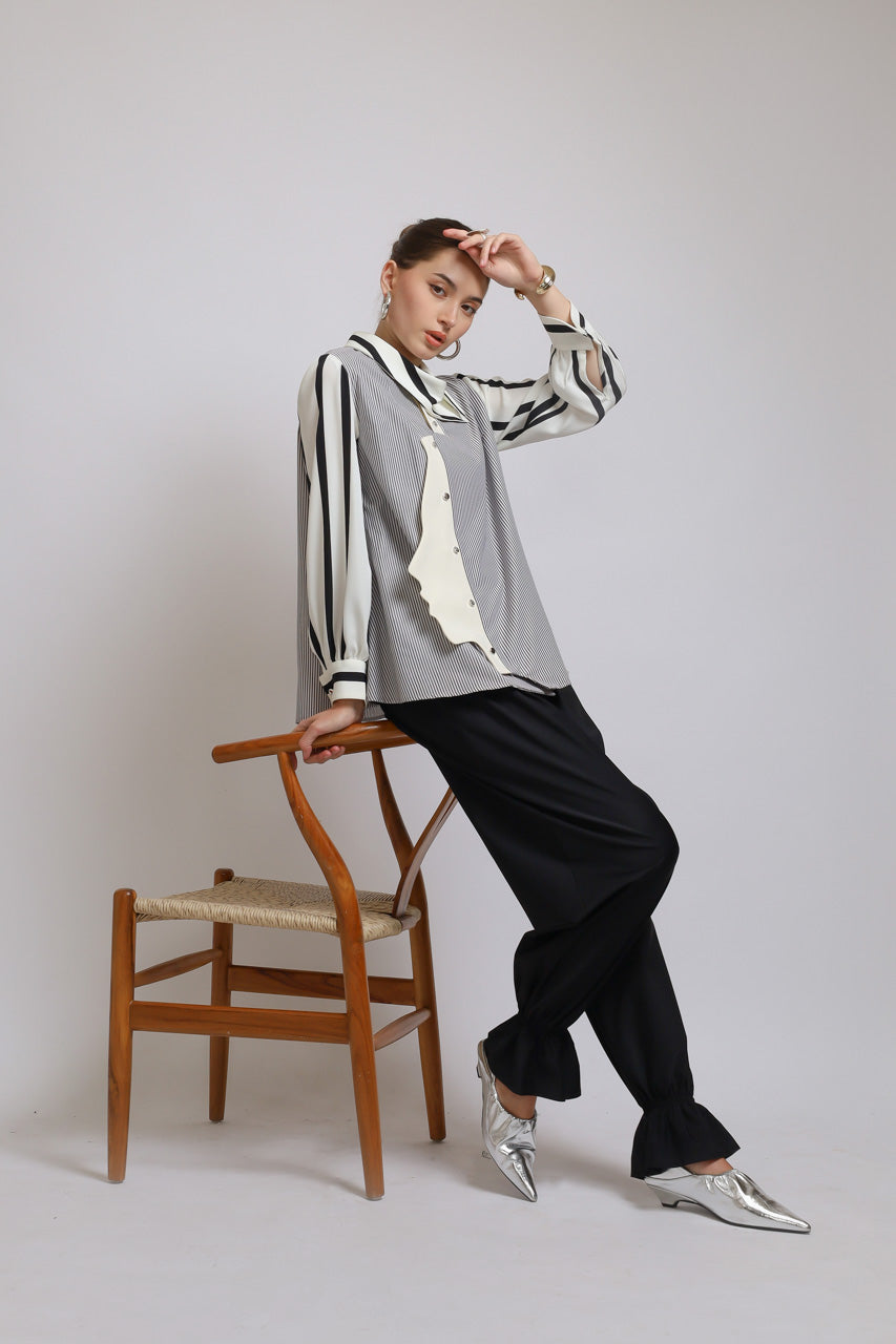 Bloom et Champs Long Sleeved FACED Shirt/Bloom Ruffle Hem Pants