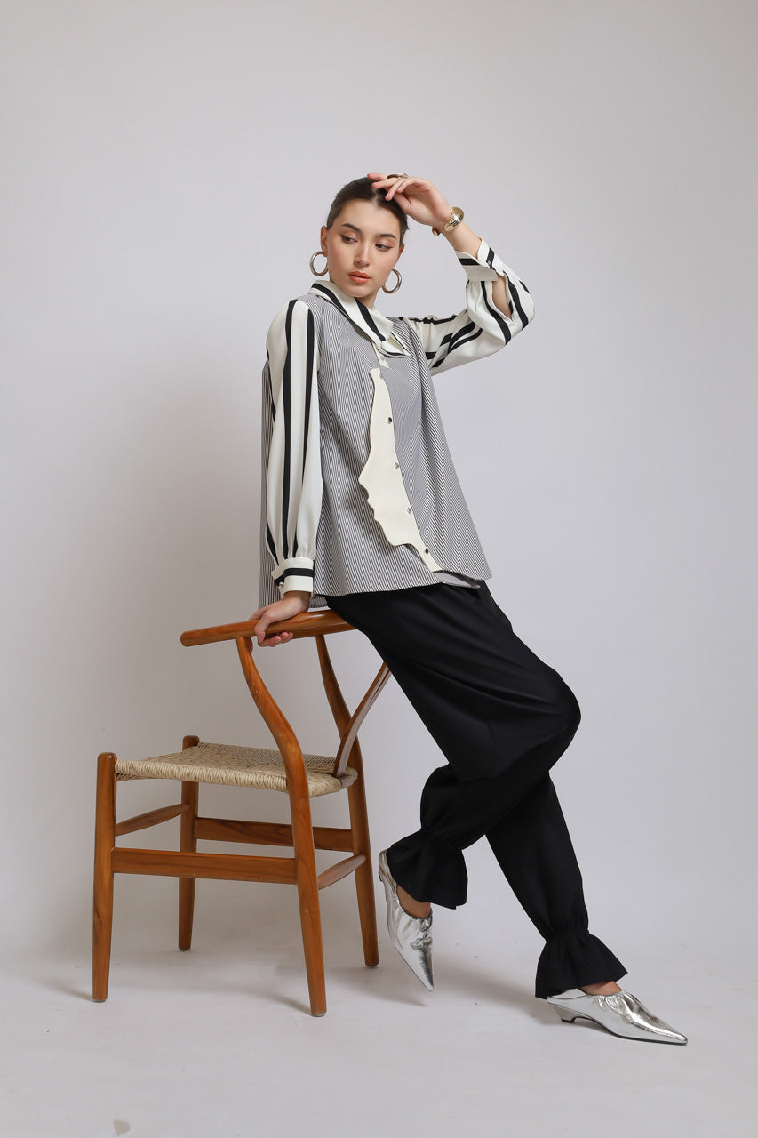 Bloom et Champs Long Sleeved FACED Shirt/Bloom Ruffle Hem Pants