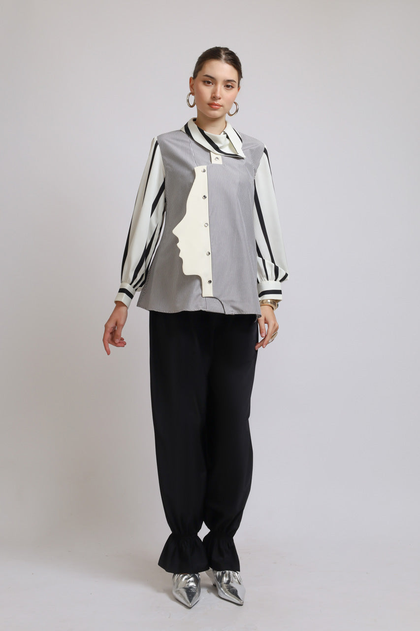 Bloom et Champs Long Sleeved FACED Shirt/Bloom Ruffle Hem Pants