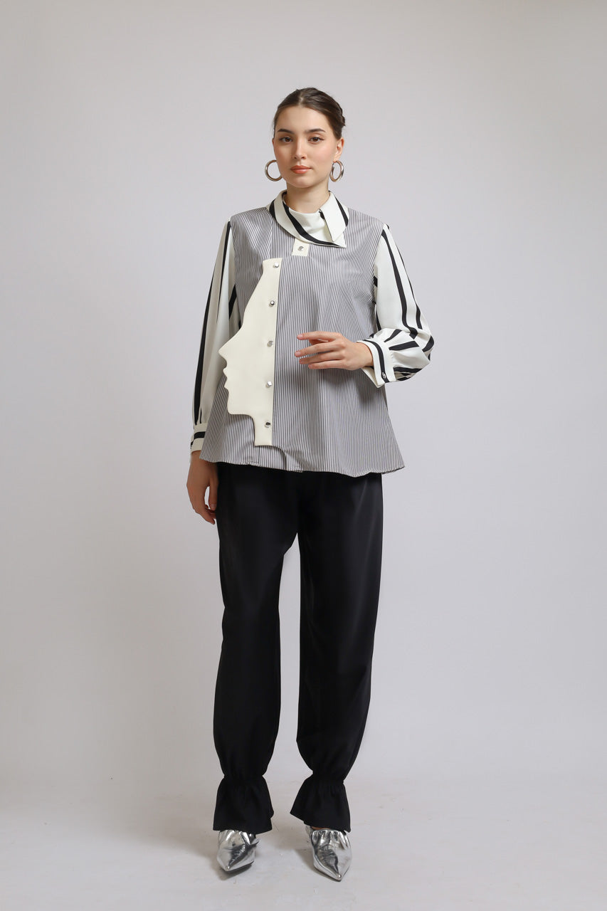 Bloom et Champs Long Sleeved FACED Shirt/Bloom Ruffle Hem Pants