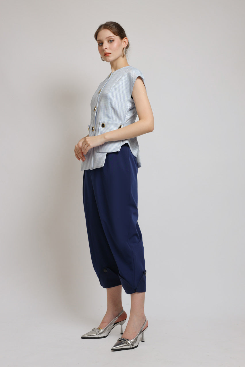 Bloom et Champs Baby Blue Checkered Blouse