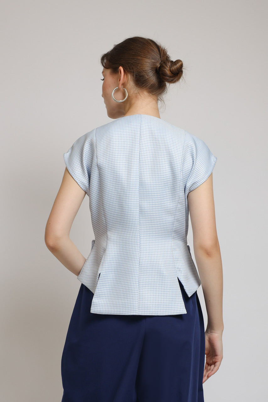 Bloom et Champs Baby Blue Checkered Blouse