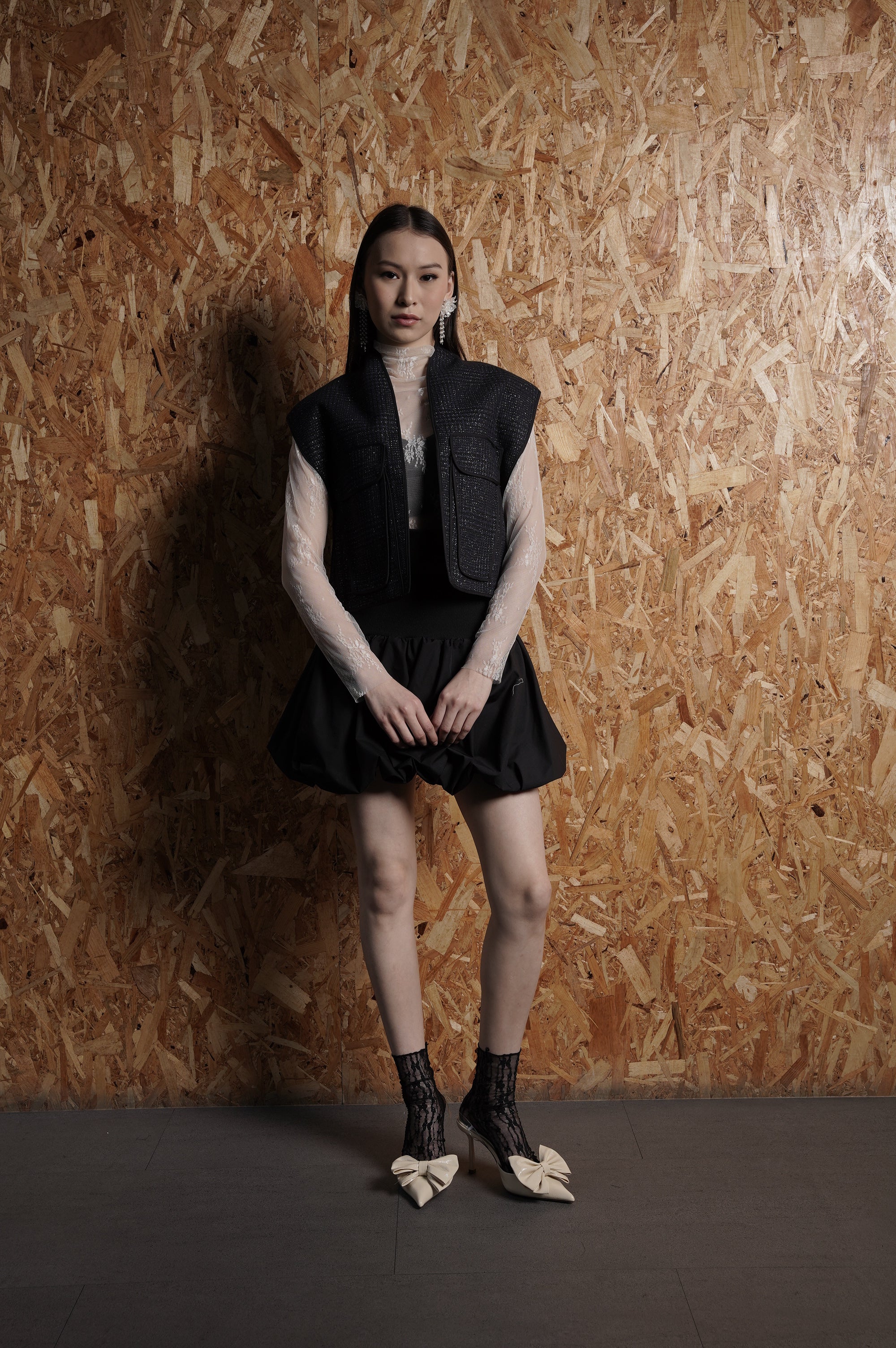 Bloom et Champs Outer Kaku Kantong Navy Silver