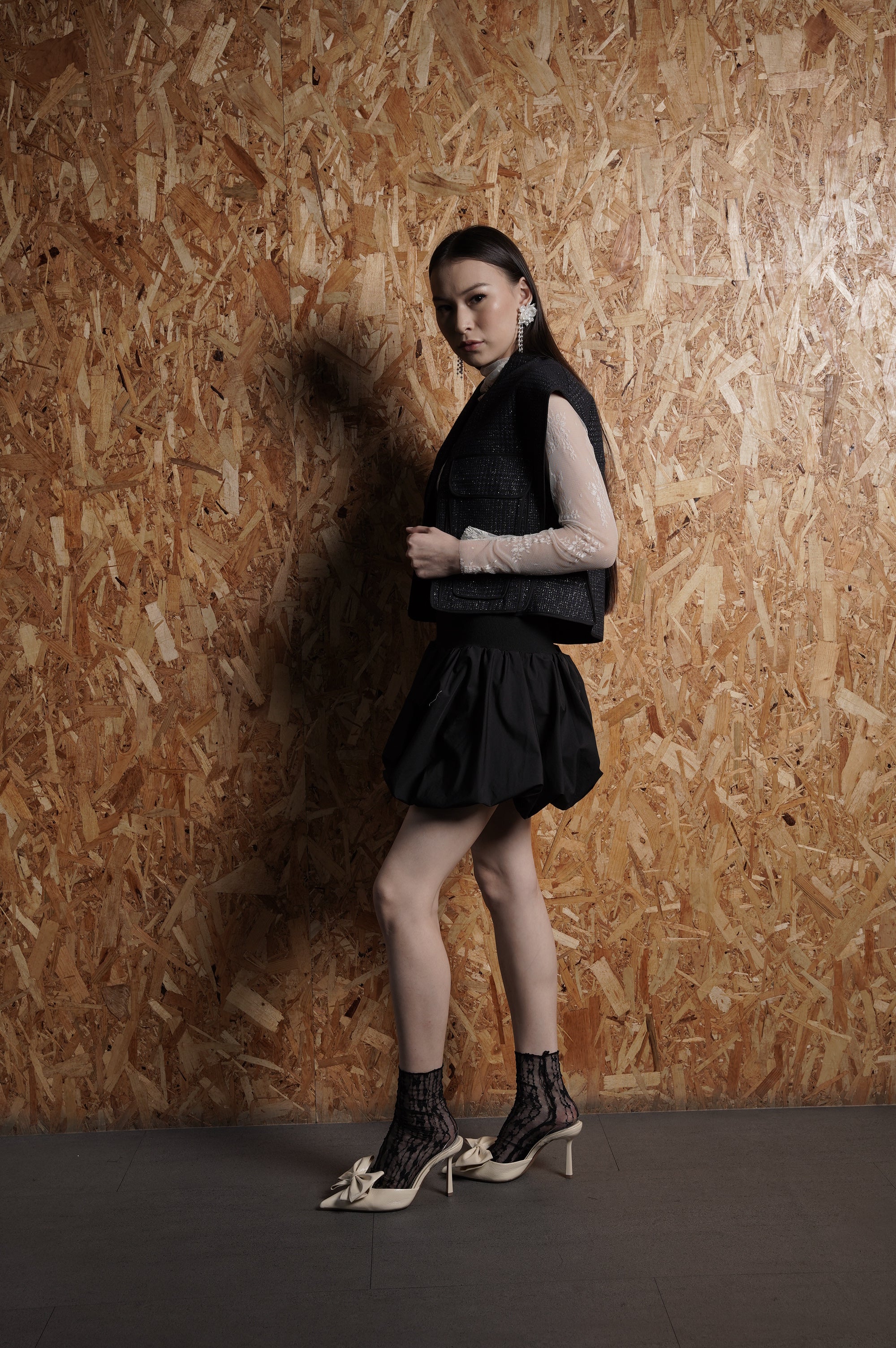 Bloom et Champs Outer Kaku Kantong Navy Silver