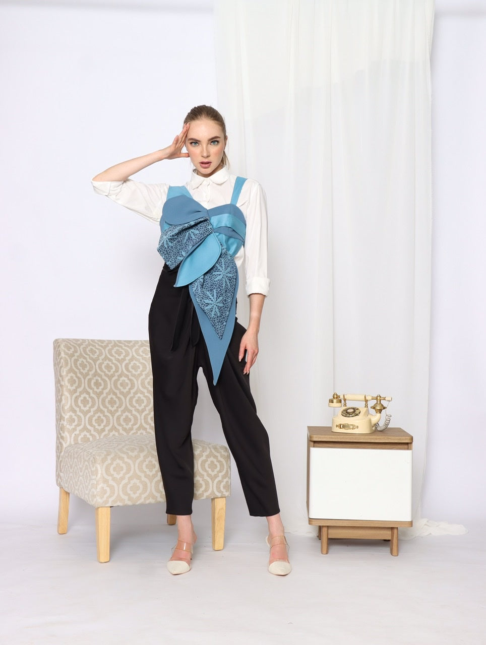 Romper Top in Sky Blue