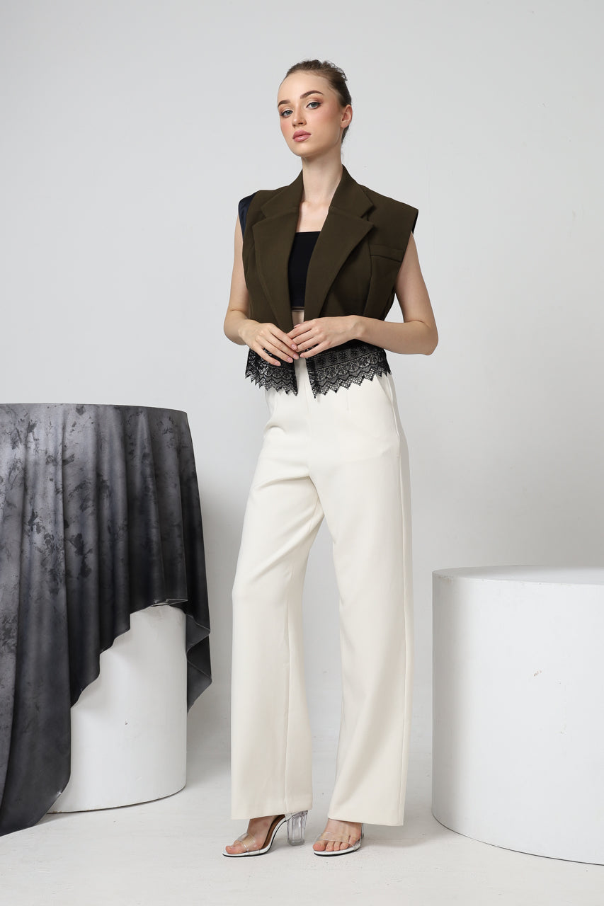 Bloom Et Champs Vest Crop Olive/Celana DT