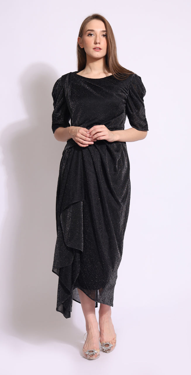 Bloom et Champs Dress Lengan Balon Glitter