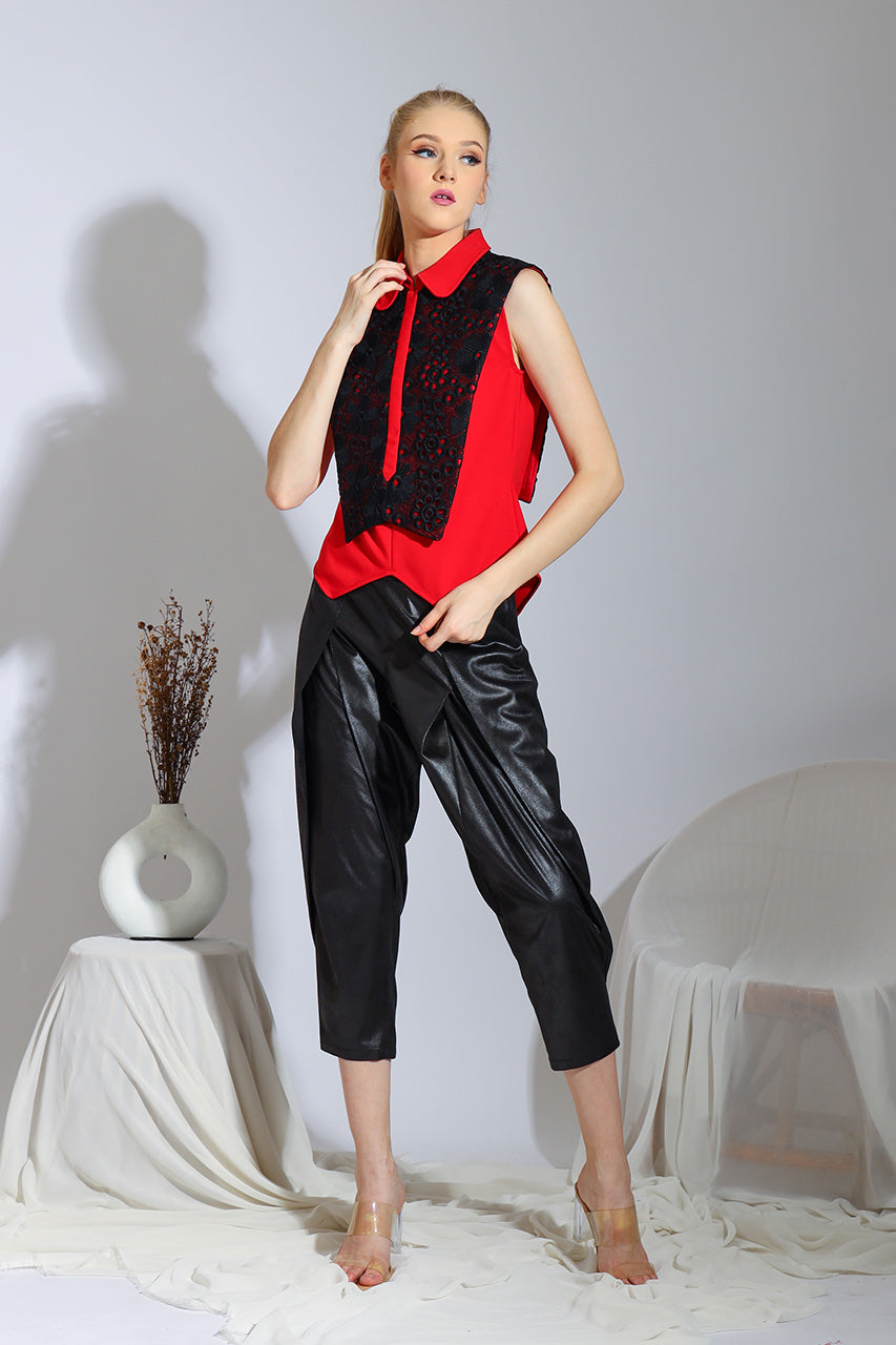 Kemeja Sleeveless Merah