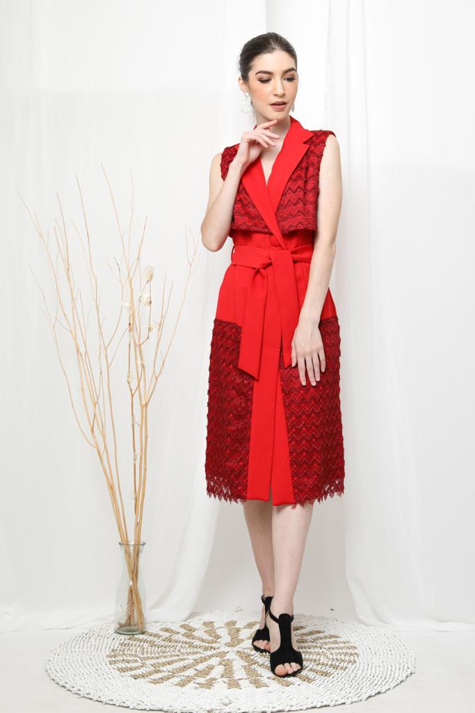 Vest Jinjet Panjang Merah