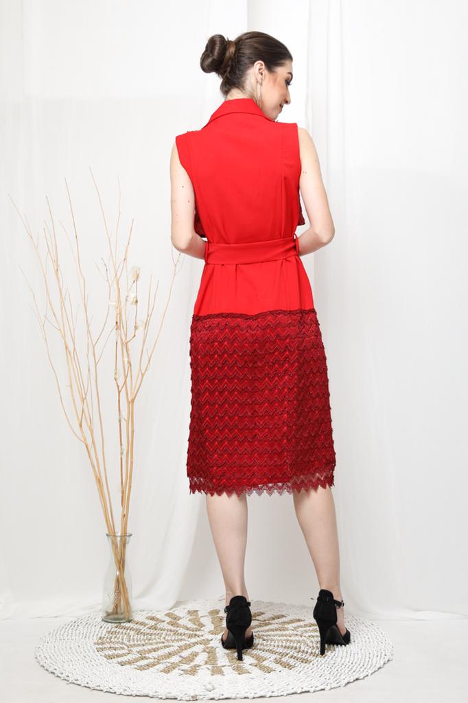 Vest Jinjet Panjang Merah