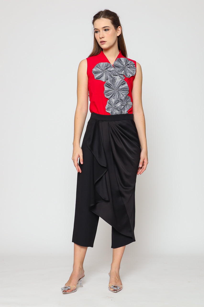 Bloom et Champs Top Bunga Tempel Merah