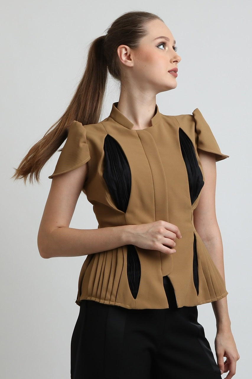 Top Pleats Coklat