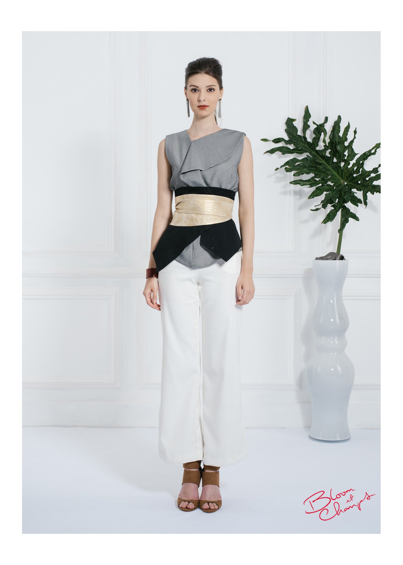 Grey Obi Top