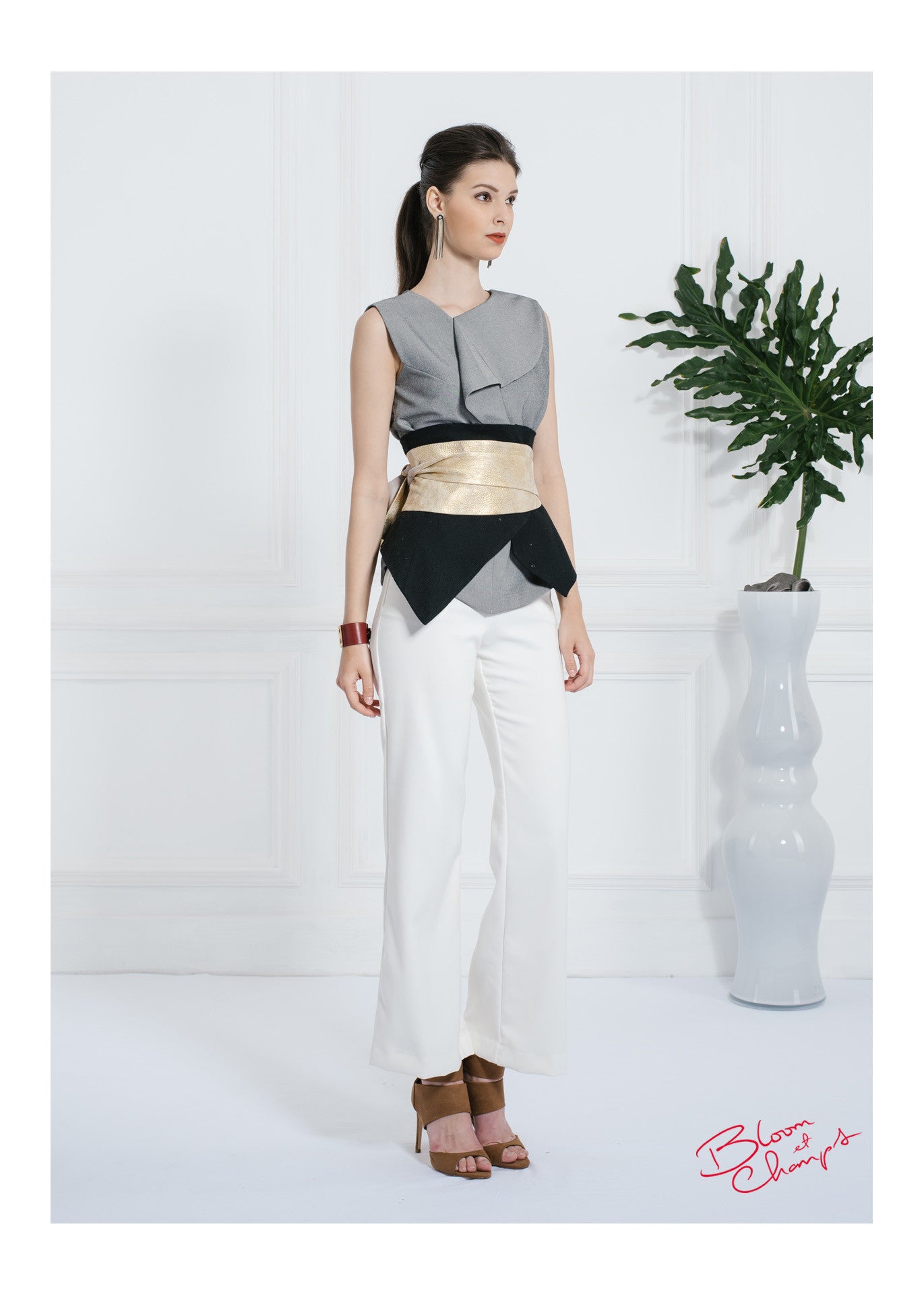 Grey Obi Top