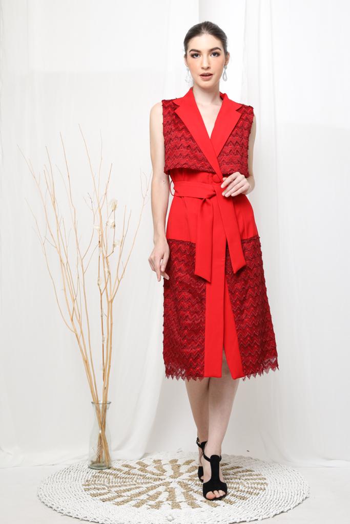 Vest Jinjet Panjang Merah