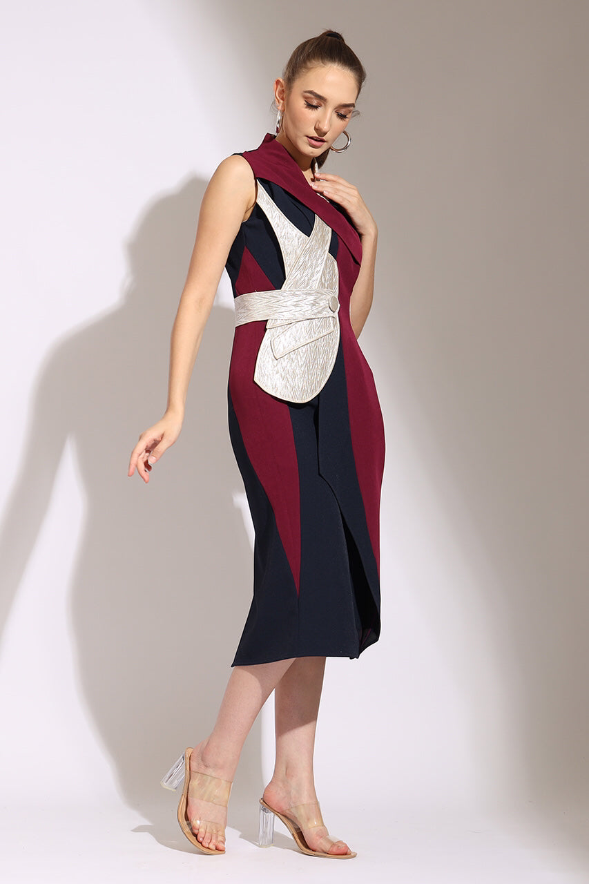 Bloom et Champs Dress Warna Maroon